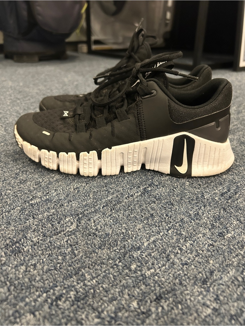 Nike Black and White Flex-Soled Training Sneakers